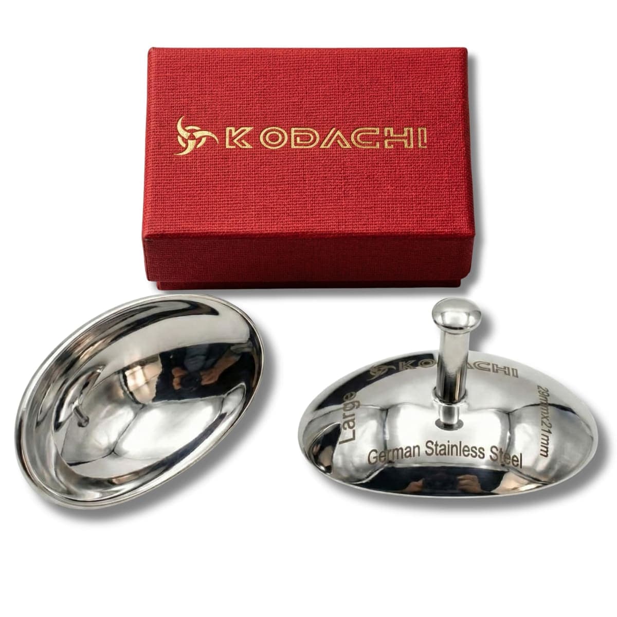 Kodachi Corneal Eye Shield Protector, Stainless Steel Eye Protection Accessory, Both Sides Mirror Finish, Smooth Blunt Edges, Reusable Design, Set of 2, Silver Color (Silver, Large (29x21mm)) — image 1