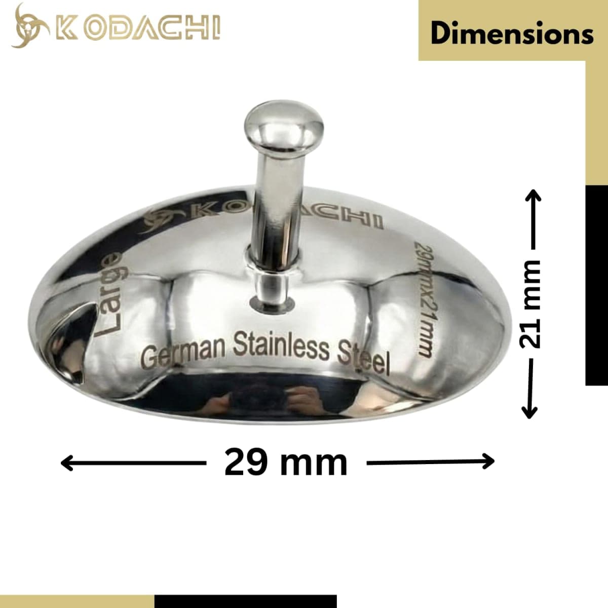 Kodachi Corneal Eye Shield Protector, Stainless Steel Eye Protection Accessory, Both Sides Mirror Finish, Smooth Blunt Edges, Reusable Design, Set of 2, Silver Color (Silver, Large (29x21mm)) thumbnail 4