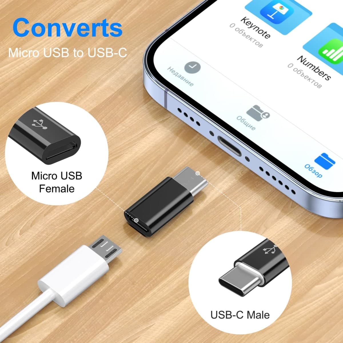 4 Pack Micro USB to USB C Adapter, Micro-USB Female to USB-C Male OTG Adapter Compatible with Samsung Galaxy S10 S9 S8 Plus Note 9 8, MacBook, LG V30 G5 G6, Moto Z2 Play Type-C Phones, Tablets (Black) thumbnail 3