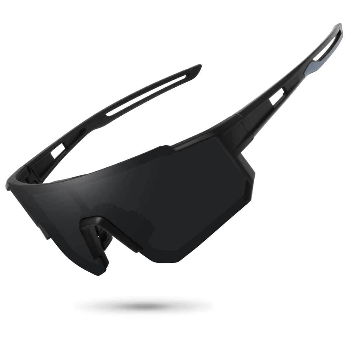 STORYCOAST Polarized Sports Sunglasses for Men Women,Driving Fishing Cycling Mountain Bike Sunglasses UV400 Protection, 1-(a)matte Black Frame-gray Lens, Standard