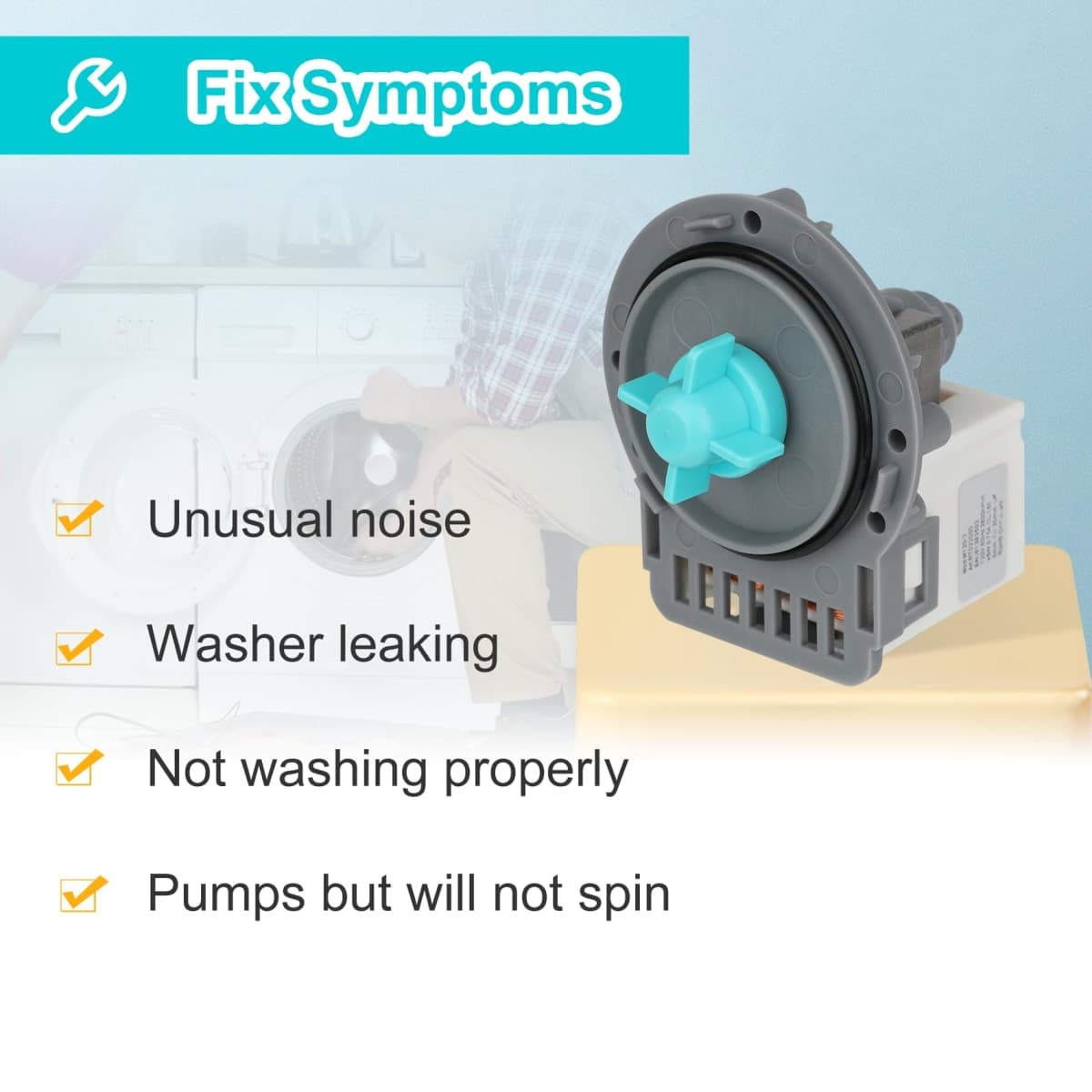 EAU61383503 lg Washer Circulation Pump, EAU62263303 Drain Motor for lg Kenmore Elite Washer, Replaces 4681EA2001C 4681EA2001V 2246861 AP5620091-3 Years Warranty-Figure 6 Shows More Compatible Models thumbnail 5