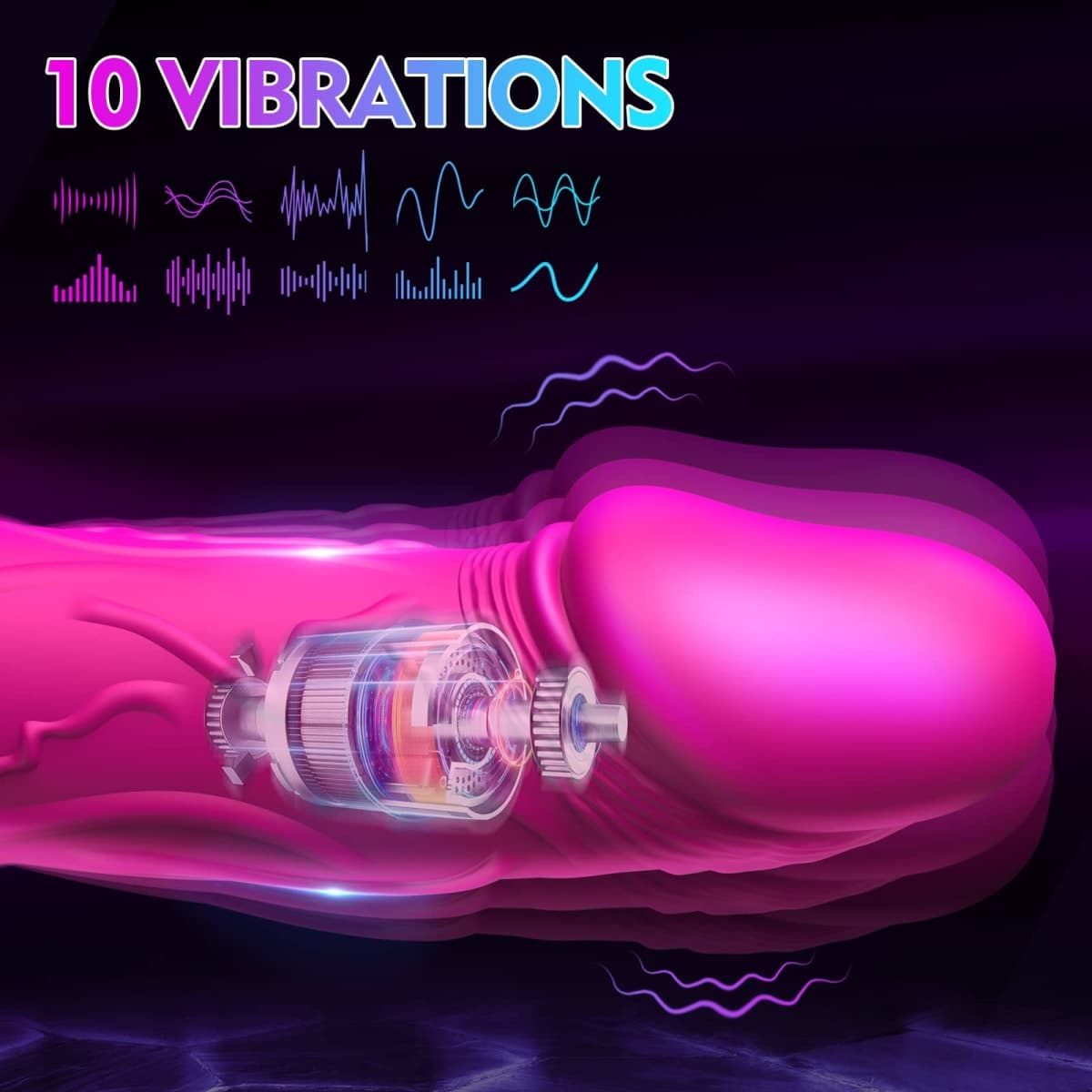 Vibrating Penis Realistic Dildo Vibrator with 10 Powerful Vibration Modes, Women Sex Toy Clitoris Anal Vagina G Spot Vibrator Sex Stimulator Adult Toys for Women Couples Sex Pleasure Rose Toy Vibrator thumbnail 3