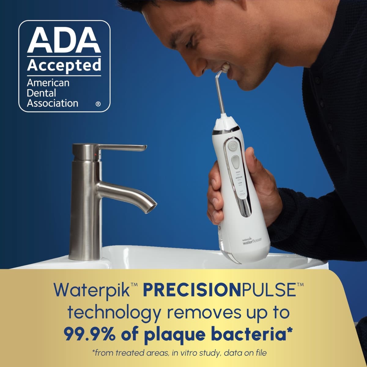 Waterpik Cordless Advanced 2.0 Water Flosser for Teeth, Gums, Braces, Dental Care with Travel Bag & 4 Tips, CDA Validated, Waterproof Rechargeable Handheld, White (1 Count) Gift for Men Women Mom Dad thumbnail 3