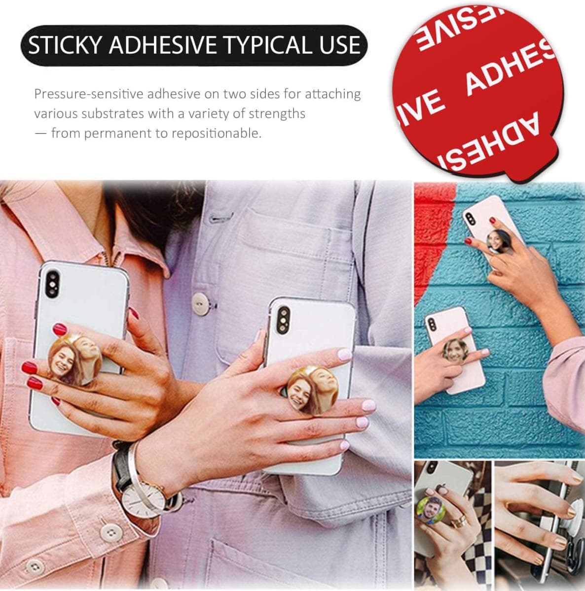 AZXYI Very High Bond Sticky Adhesive, 9 Pack Adhesive Replacement for Socket Base, 1.4 inches Double Sided Sticker Tapes for Phone Collapsible Grip & Stand Base thumbnail 3