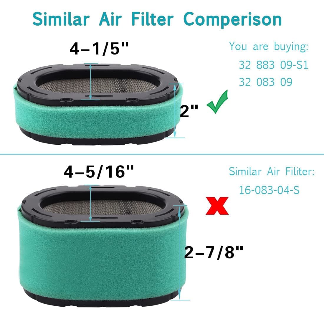 3 Pack 32 083 09-S Air Filter for Kohler 7000 series KT715 KT725 KT730 KT735 KT740 KT745 Cub Cadet XT1 XT2 ZT1 Zero Turn Mower Replace 490-200-k054 thumbnail 4