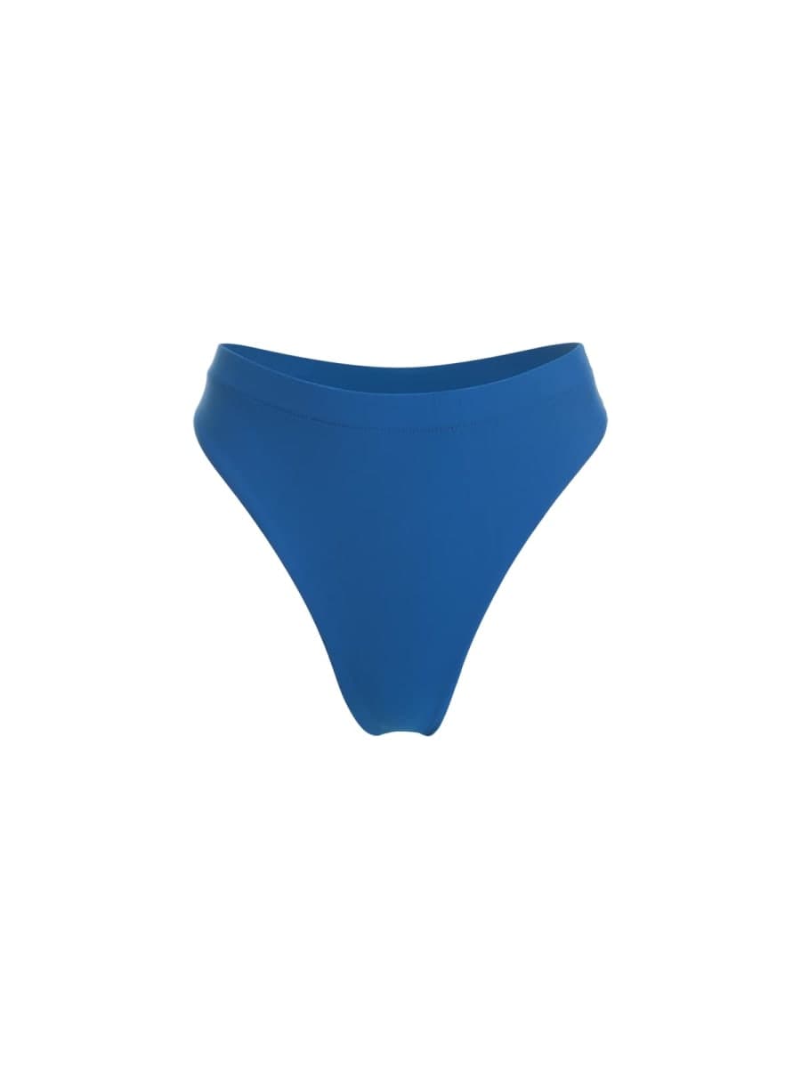 BERLOOK Women's Ribbed Tie Reversible Bikini Bottom Adjustable Hipster Full & High Cut Swimsuit, Blue2, Large thumbnail 4
