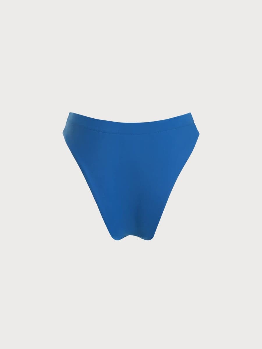 BERLOOK Women's Ribbed Tie Reversible Bikini Bottom Adjustable Hipster Full & High Cut Swimsuit, Blue2, Large thumbnail 5