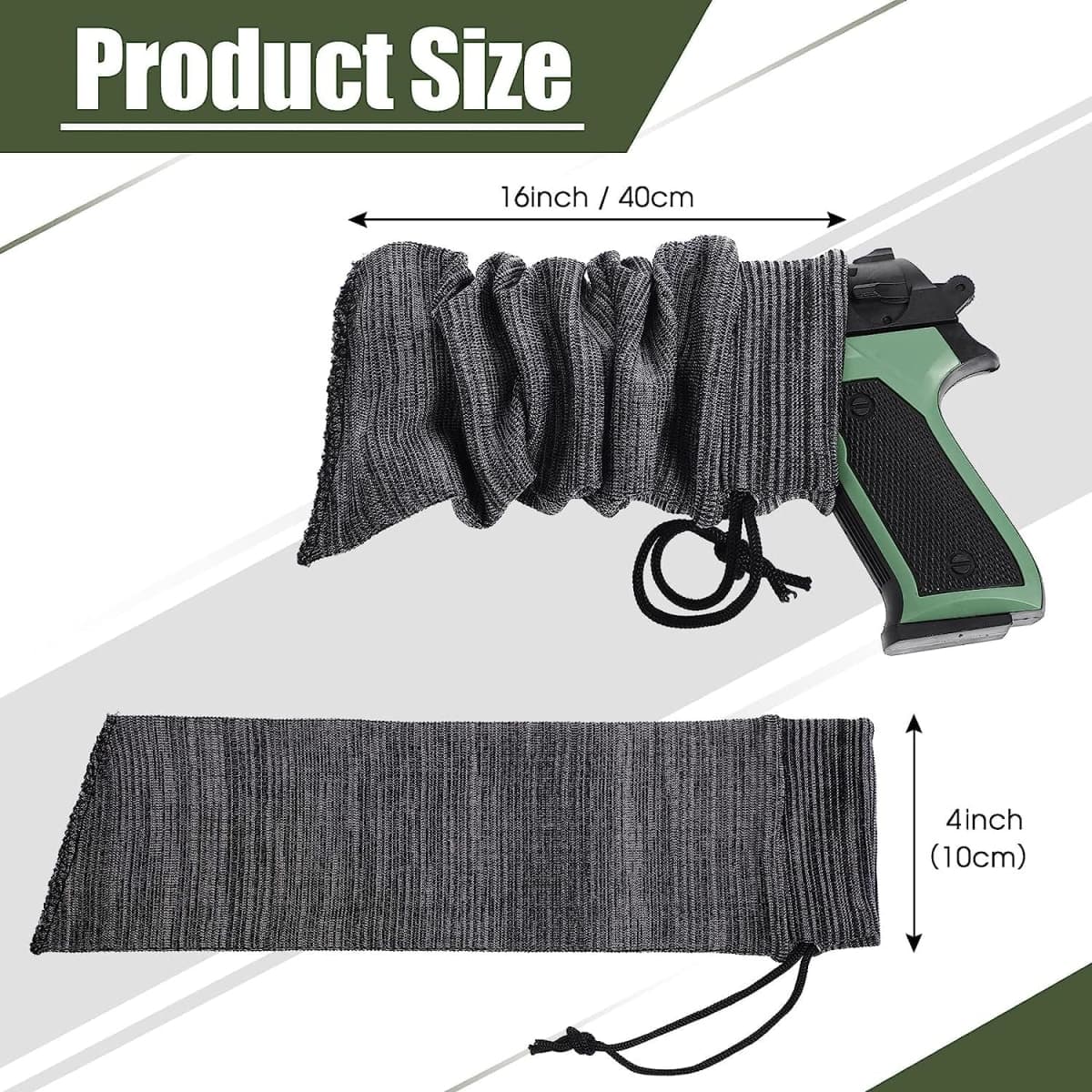 6 Pcs 16 Inch Gun Sock Rust Silicone Gun Sleeve Fabric Waterproof Knit Socks Silicone Drawstring Closure for Tactical Accessories thumbnail 2