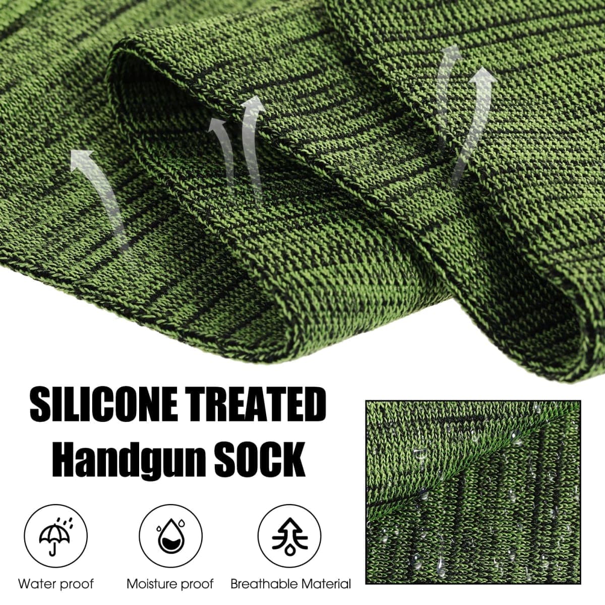 6 Pcs 16 Inch Gun Sock Rust Silicone Gun Sleeve Fabric Waterproof Knit Socks Silicone Drawstring Closure for Tactical Accessories thumbnail 5