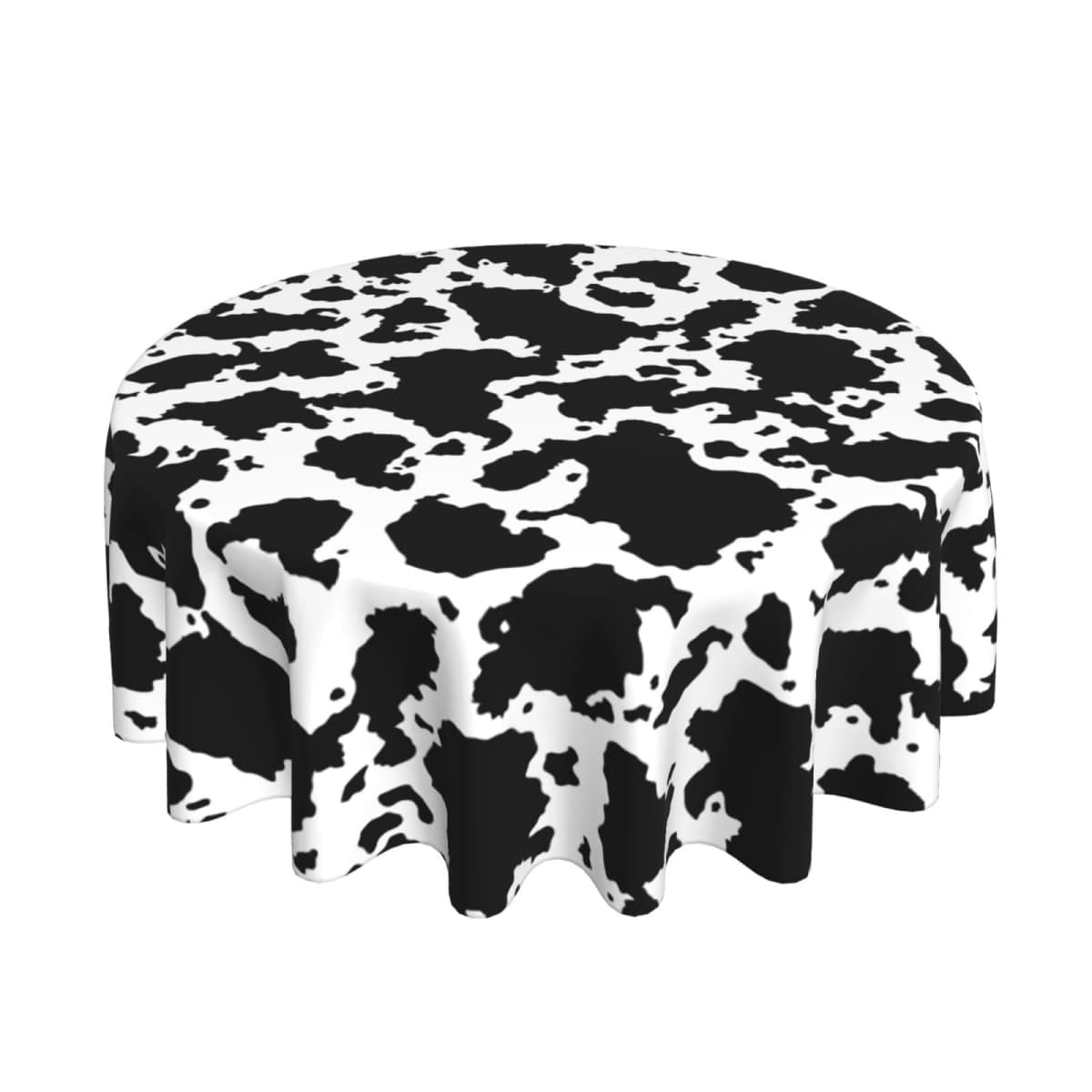 KUOAICY Cow Print Tablecloth Round Table Cover Washable Reusable for Kitchen Dining Picnic Party Holiday Decor 60 Inch thumbnail 5