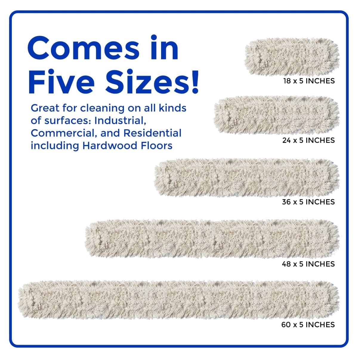 Nine Forty Industrial-Grade 24x5 Cotton Dust Mop Head Refills, Perfect Replacement for Busy Home, Gym, Industrial and Commercial Spaces, Heavy-Duty Mop for Janitorial & Housekeeping Needs - 2 Pack thumbnail 2