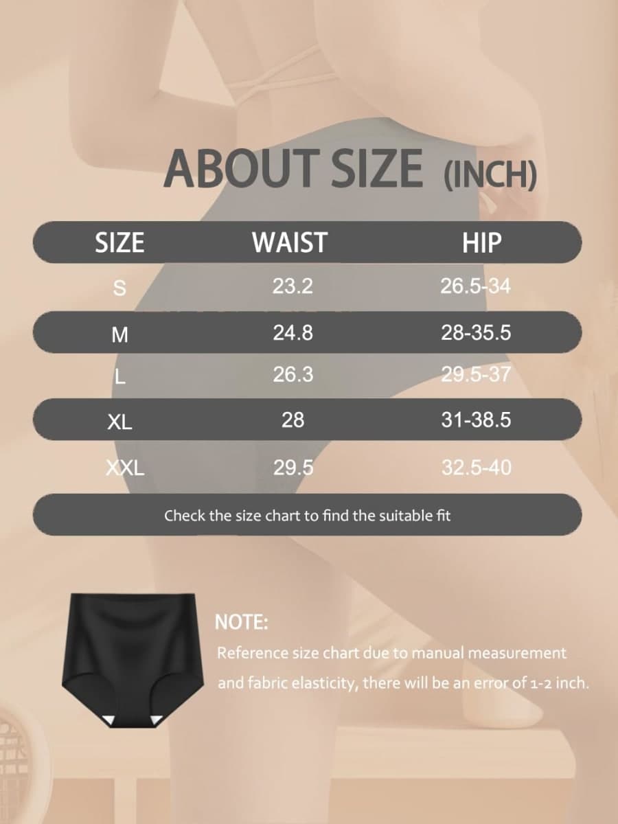 QUASTI Women's High Waisted Underwear Tummy Control Cotton Panties Full Coverage Postpartum Briefs 4 Pack, Multicolor-two Pieces of Rose & Black, X-Large thumbnail 2
