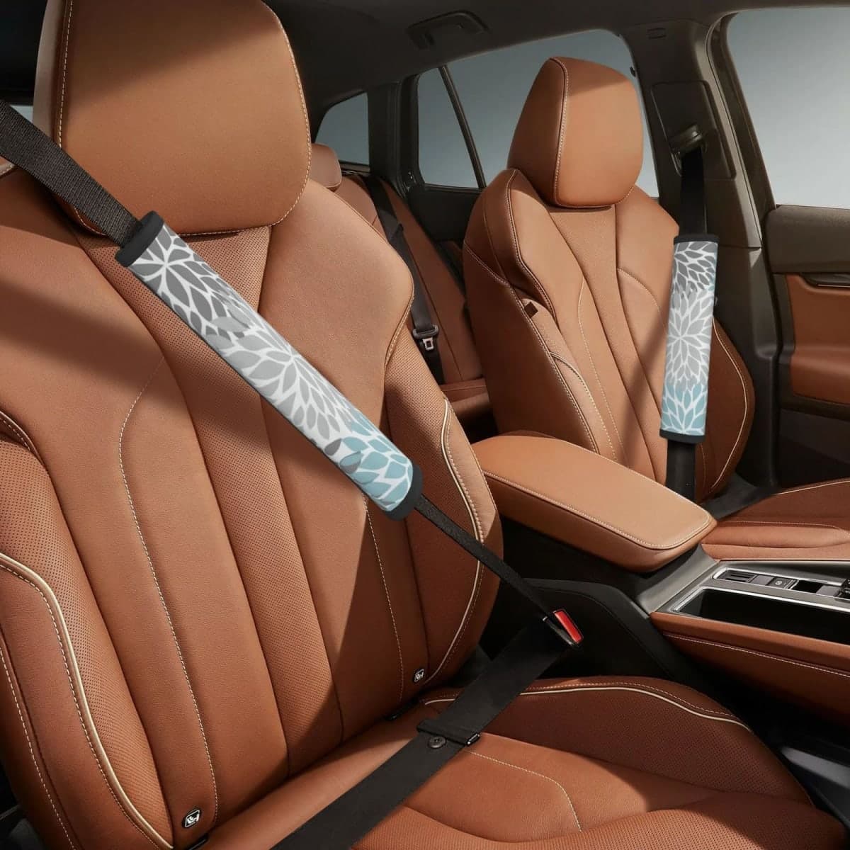 2 Pack Seat Belt Covers with Dahlia Flower Pattern, Soft Comfortable Seat Belt Pads for Adults Universal Car, Seat Belt Shoulder Pad for A More Comfortable Driving thumbnail 5