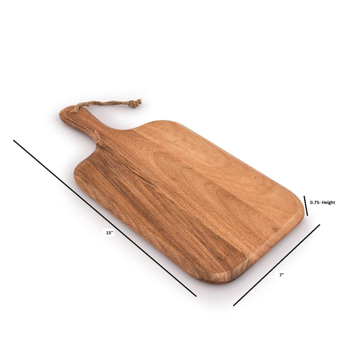 Samhita Acacia Wood Cutting Board, for Meat, Cheese, Bread, Vegetables & Fruits, with Grip Handle (15" x 7") thumbnail 5