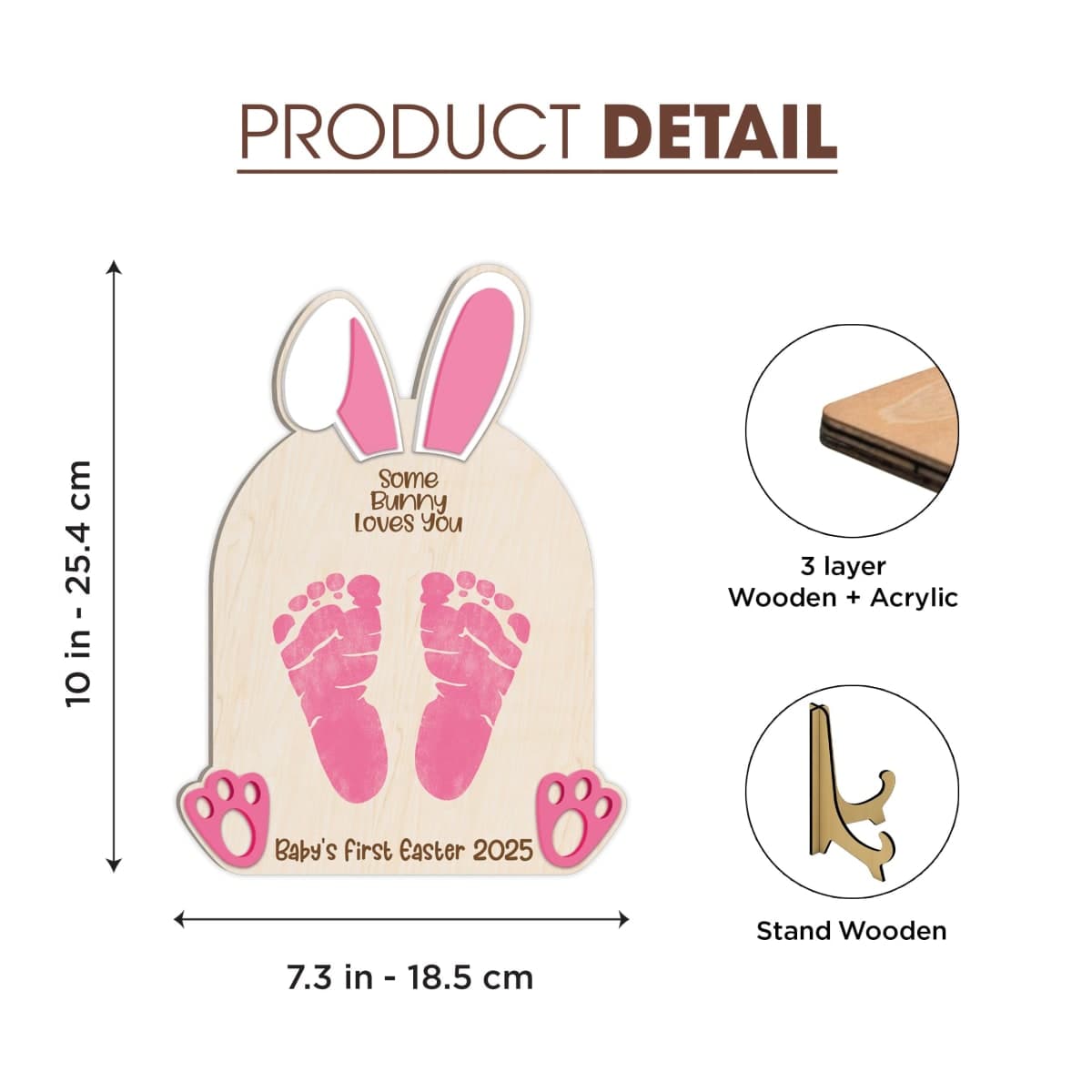 Baby's First Easter Footprint Sign, My First Easter Gifts 2025, First Easter Sign, DIY Easter Craft Baby First Easter Handprint Sign, Easter Decorations, Easter Gifts for Babies First Easter thumbnail 2