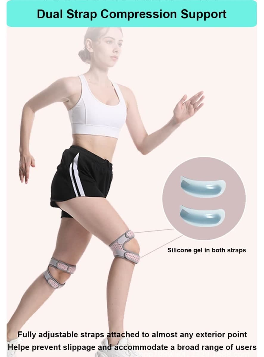 Knee Brace for Women Men Knee Braces for Knee Pain, Patellar Tendon Support Strap, Knee Brace for Meniscus Tear Knee Compression Sleeve for Knee Pain Men Women (Black) thumbnail 2