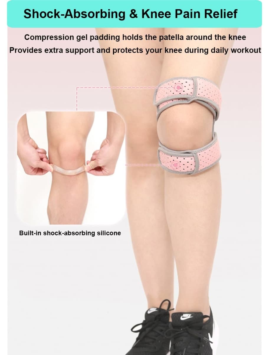 Knee Brace for Women Men Knee Braces for Knee Pain, Patellar Tendon Support Strap, Knee Brace for Meniscus Tear Knee Compression Sleeve for Knee Pain Men Women (Black) thumbnail 5