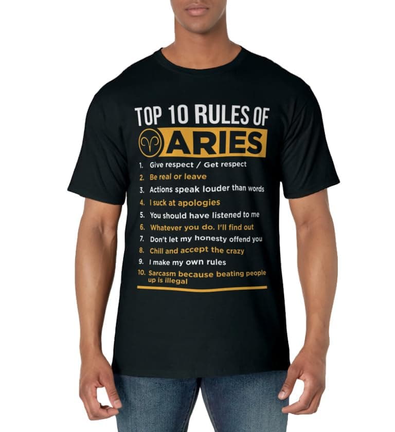 Aries Traits Facts Horoscope Zodiac Astrological Sign Gift T-Shirt Small thumbnail 2