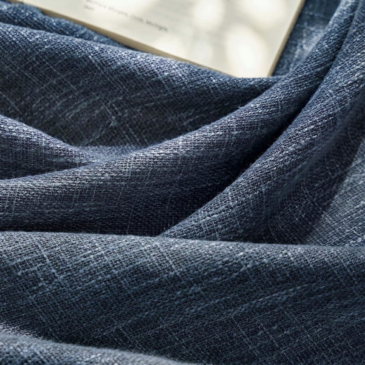 JINCHAN Linen Curtains 96 Inches Long Blue Burlap Curtain Linen Textured Curtians for Living Room Light Filtering Farmhouse Rod Pocket Window Drapes Panels for Bedroom 2 Panels thumbnail 4
