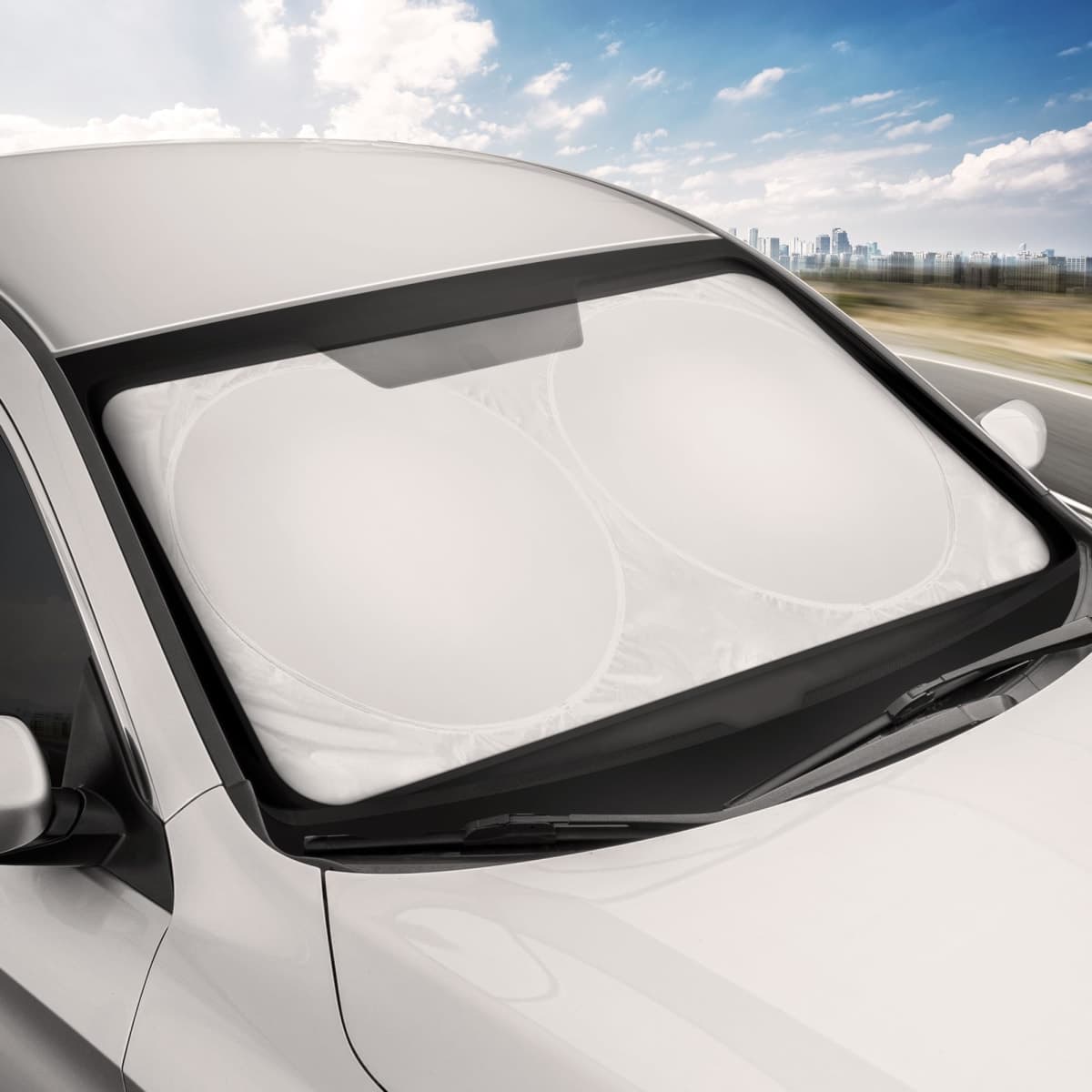 Motor Trend 1 Piece Pop-Up Auto Shade, Universal Car Windshield Sun Shade for Front Window, Collapsible Foldable Sunshade for Car Windshield, Keeps Interior Cool Heat UV (Large, 68 x 35 inches) thumbnail 3