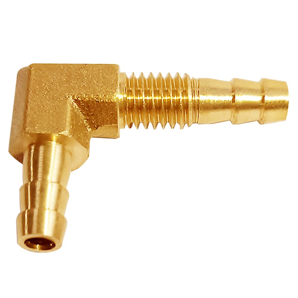 Uenede 2PCS Solid Brass 90°Elbow Barb Bulkhead Fitting 1/4”OD Barb Bulkhead Coupling Tank Connector Hose Pipe Barb Fitting for Water/Oil/Gas thumbnail 4