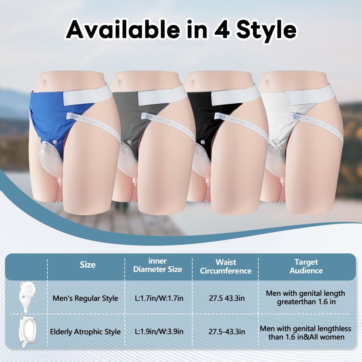 Wearable Urine Collector for Men Focused on Everyday Wear External Catheter for Men with Soft Fit Flexible Tube for Extended At Home Use for Elderly Male Blue thumbnail 3