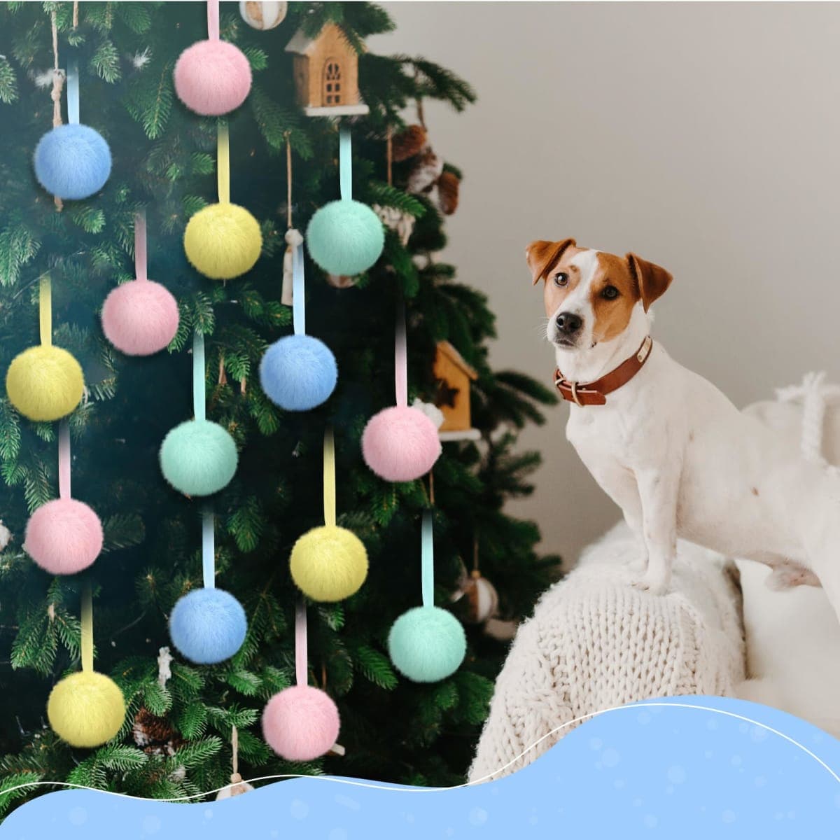 WILLBOND 60 Pcs Fur Christmas Ornaments 2 Inch Pastel Pom Pom Ball Hanging Decoration Yellow Pink Green Blue Macaron Fuzzy Fluffy Christmas Ornaments for Xmas Tree Wreath Home DIY Craft Party Decor thumbnail 4