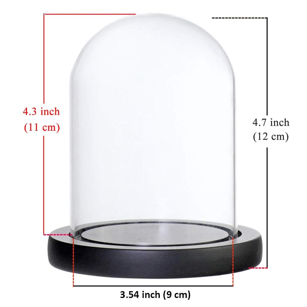 DuvinDD Glass Dome Cloche with LED Fairy Light Base, Clear Bell Jar Glass Cloche Small Display Case for Collectibles, Table Decor, 4.72" D X 7.08" H thumbnail 2