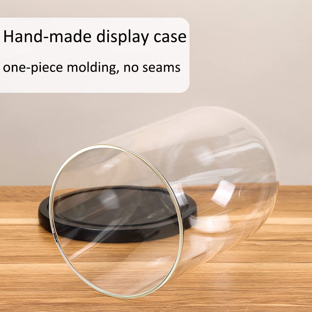 DuvinDD Glass Dome Cloche with LED Fairy Light Base, Clear Bell Jar Glass Cloche Small Display Case for Collectibles, Table Decor, 4.72" D X 7.08" H thumbnail 5