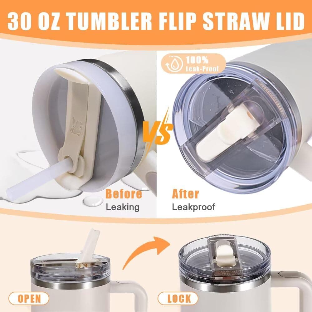 2 Pack 40 oz Tumbler Detachable Flip Straw Lid Replacement Fit for Stanley Quencher ProTour,Leak Proof Lid Compatible with Stanley Cup,No Spill Flip Top Tumbler Cover for Stanley Cup Accessories thumbnail 3
