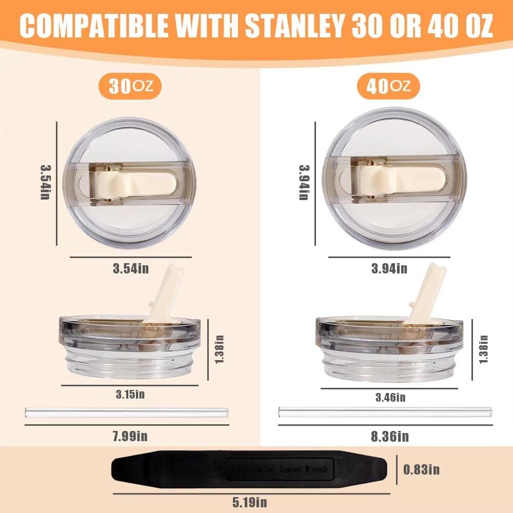 2 Pack 40 oz Tumbler Detachable Flip Straw Lid Replacement Fit for Stanley Quencher ProTour,Leak Proof Lid Compatible with Stanley Cup,No Spill Flip Top Tumbler Cover for Stanley Cup Accessories thumbnail 4