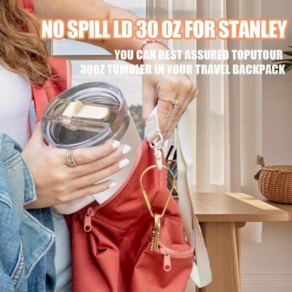 2 Pack 40 oz Tumbler Detachable Flip Straw Lid Replacement Fit for Stanley Quencher ProTour,Leak Proof Lid Compatible with Stanley Cup,No Spill Flip Top Tumbler Cover for Stanley Cup Accessories thumbnail 5