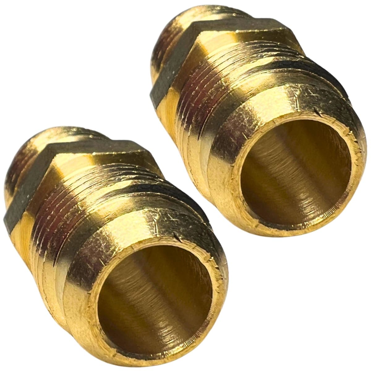 2pcs 3/8 Inch Male Flare x 3/8 Inch Male Flare Connector Gas Adapter Union Pipe Flare Brass Tube Coupler Fitting by CX WONDERLAND thumbnail 3