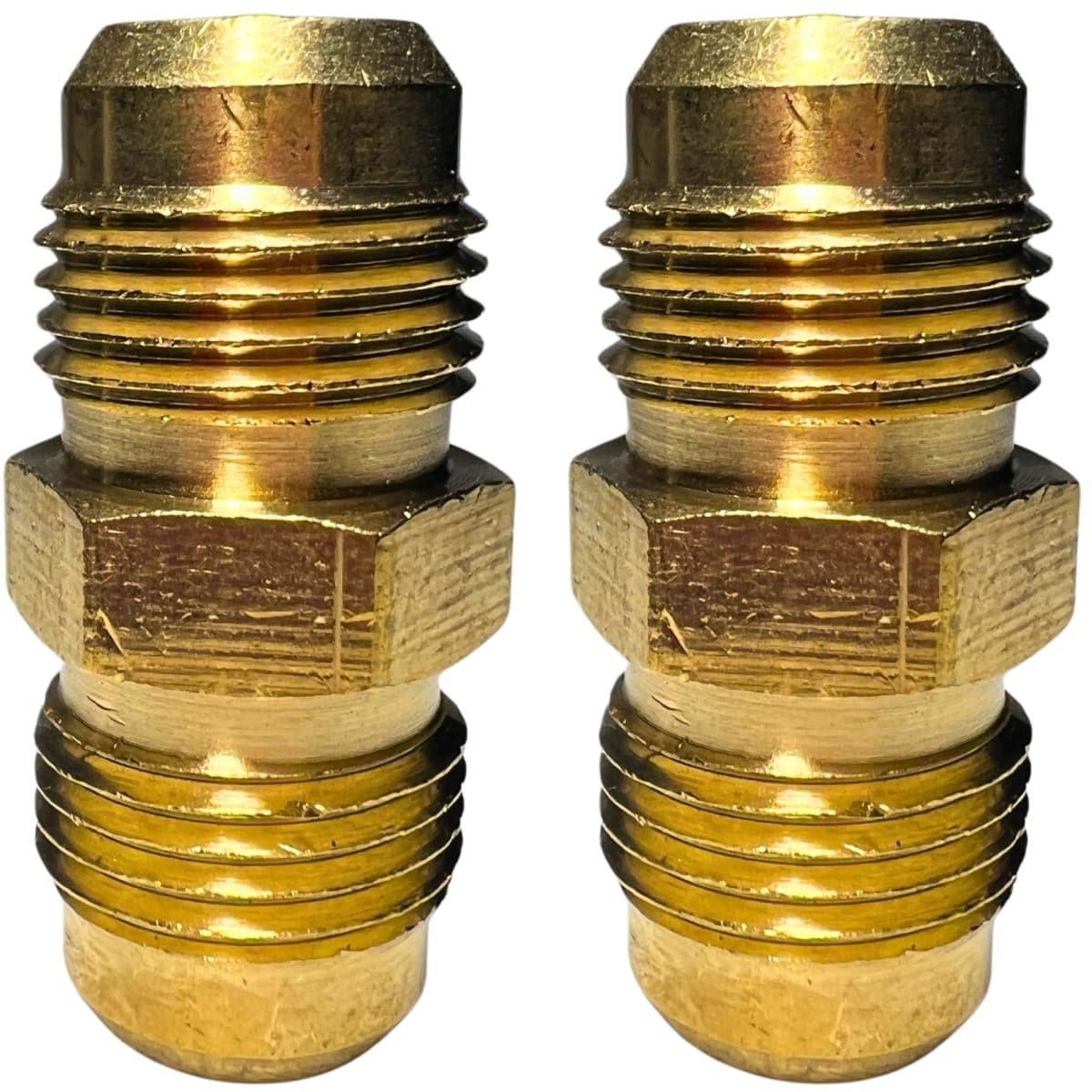 2pcs 3/8 Inch Male Flare x 3/8 Inch Male Flare Connector Gas Adapter Union Pipe Flare Brass Tube Coupler Fitting by CX WONDERLAND thumbnail 5