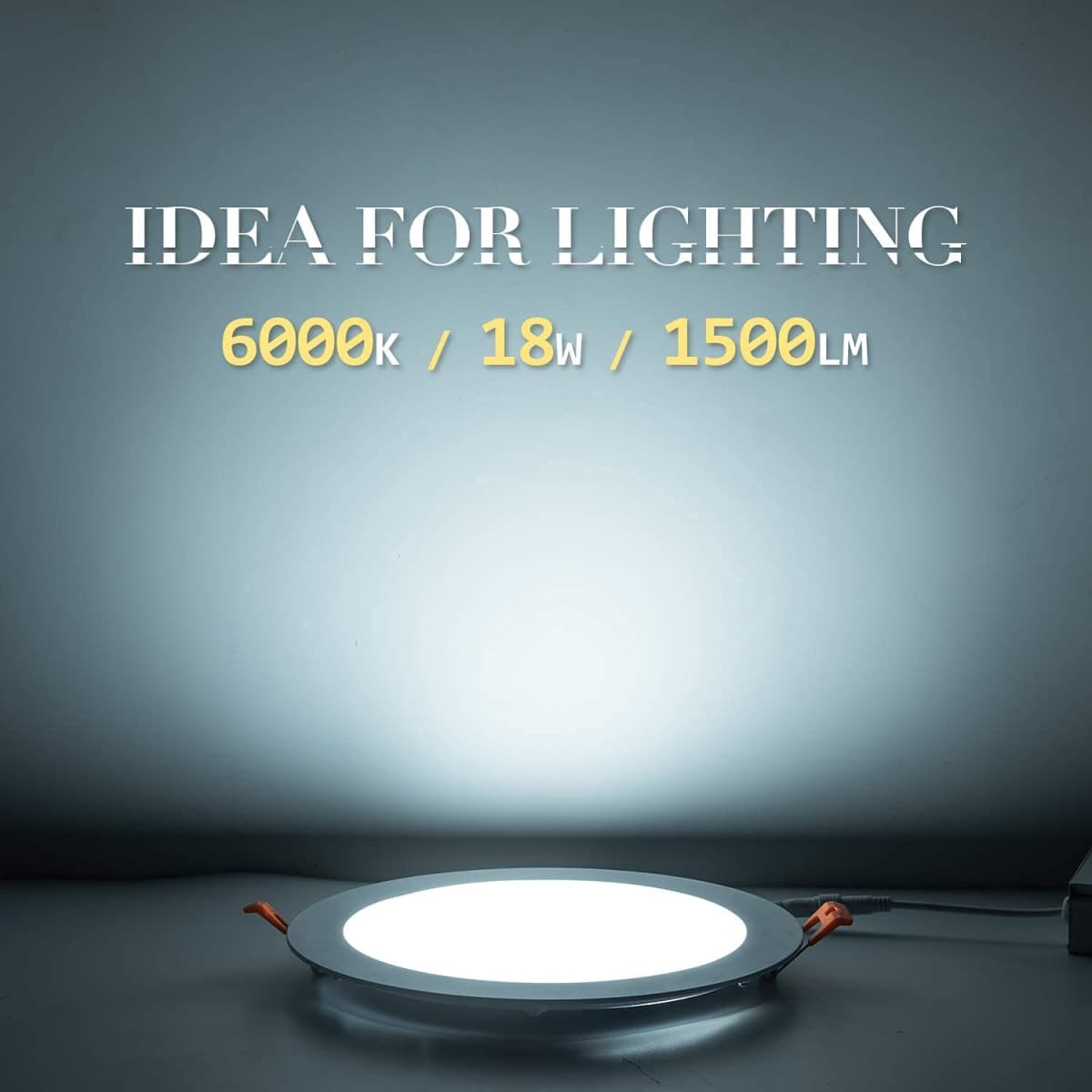 JARLSTAR 8 Inch LED Recessed Light with Junction Box,8 Pack Ultra Thin LED Recessed Lighting.6000K Daylight,No Dimmable,18W 8" Recessed Ceiling Canless Wafer Downlight.Slim Can-Killer Lights,CRI80+ thumbnail 3