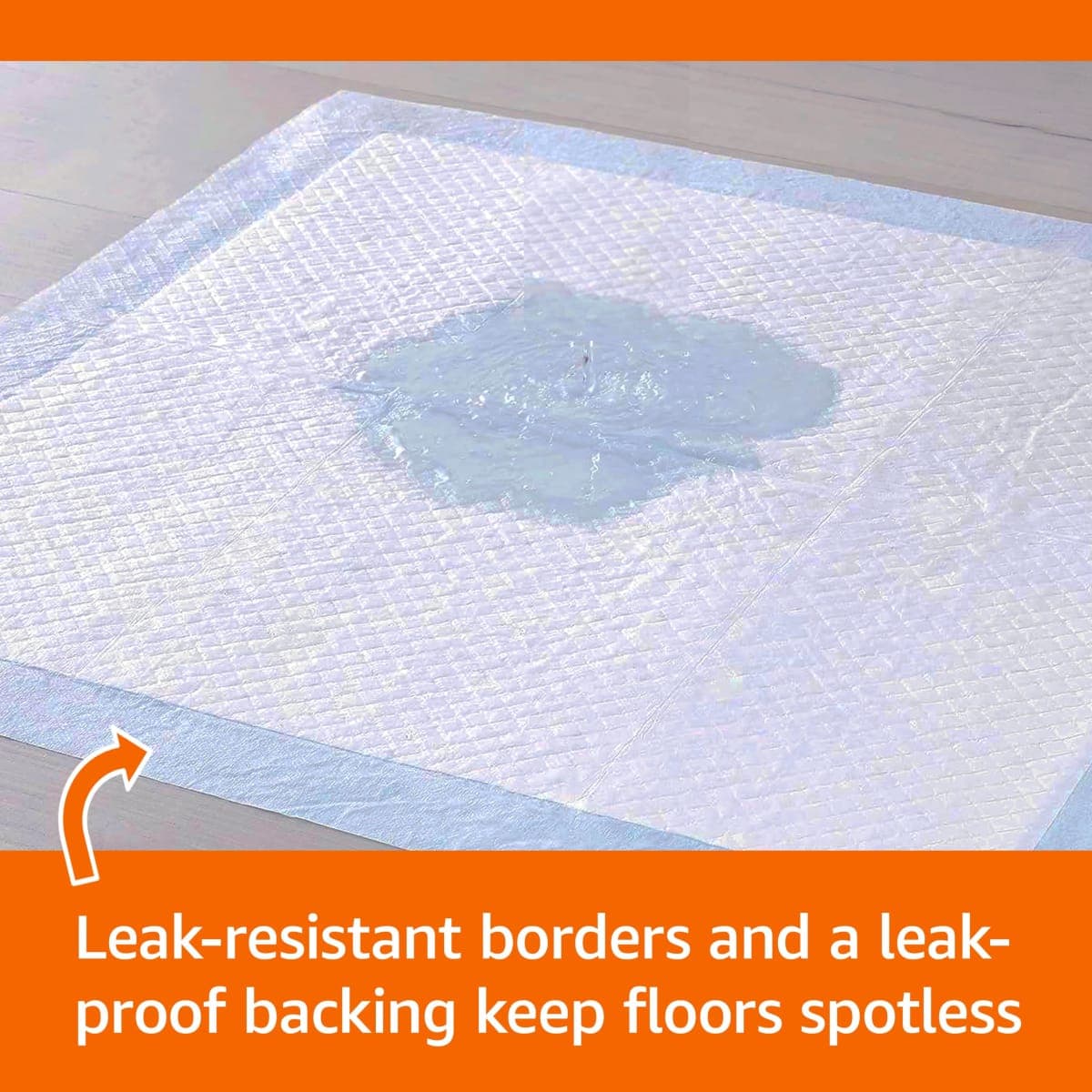 Amazon Basics Puppy Pads with Quick-Dry 5-Layer Leak-Proof Design for Potty Training, X-Large Size 28 x 34 Inch, Pack of 40, Blue & White thumbnail 3