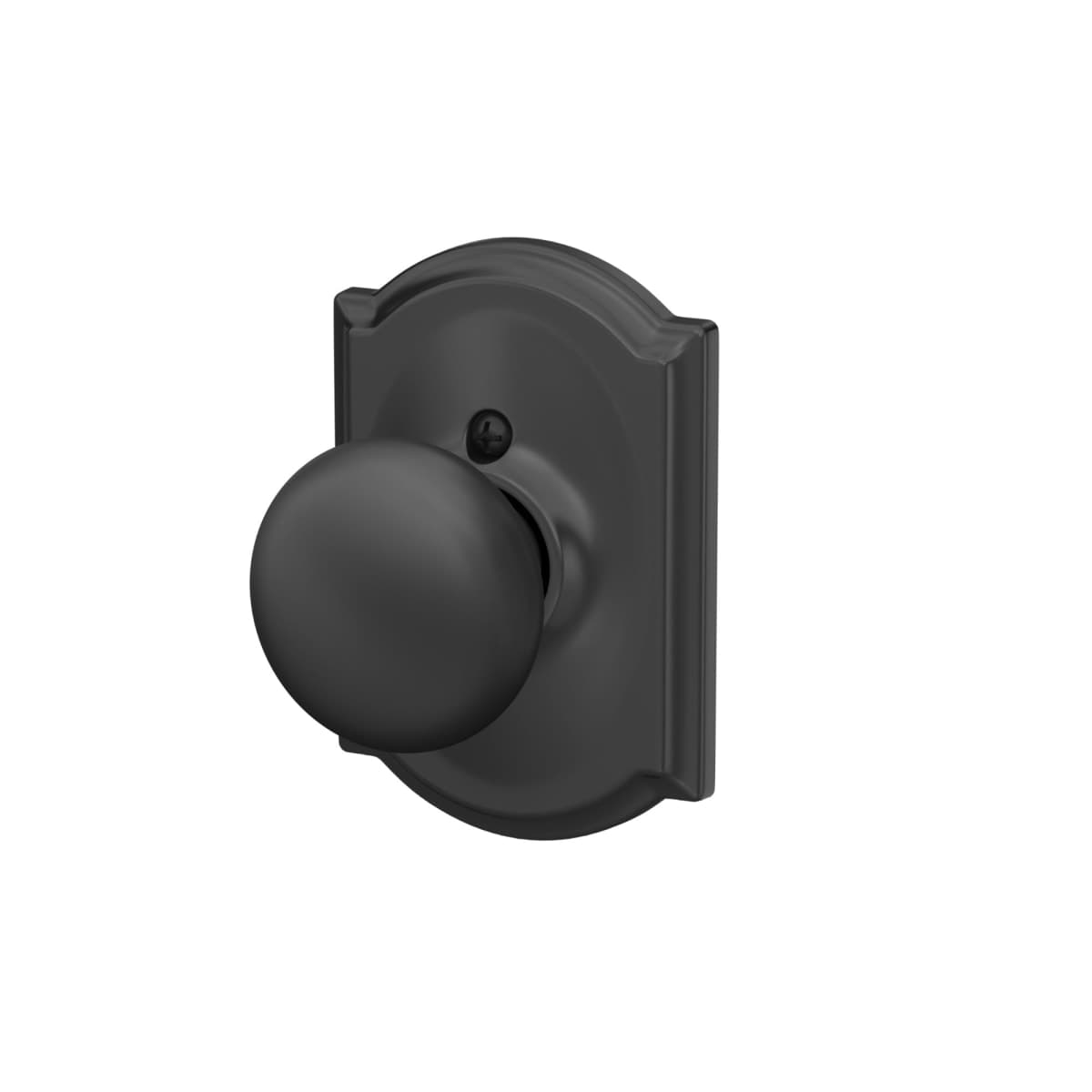 Schlage F170 PLY 622 CAM Plymouth Door Knob with Camelot Trim, One-Sided Non-Turning Dummy Handle, Matte Black thumbnail 5