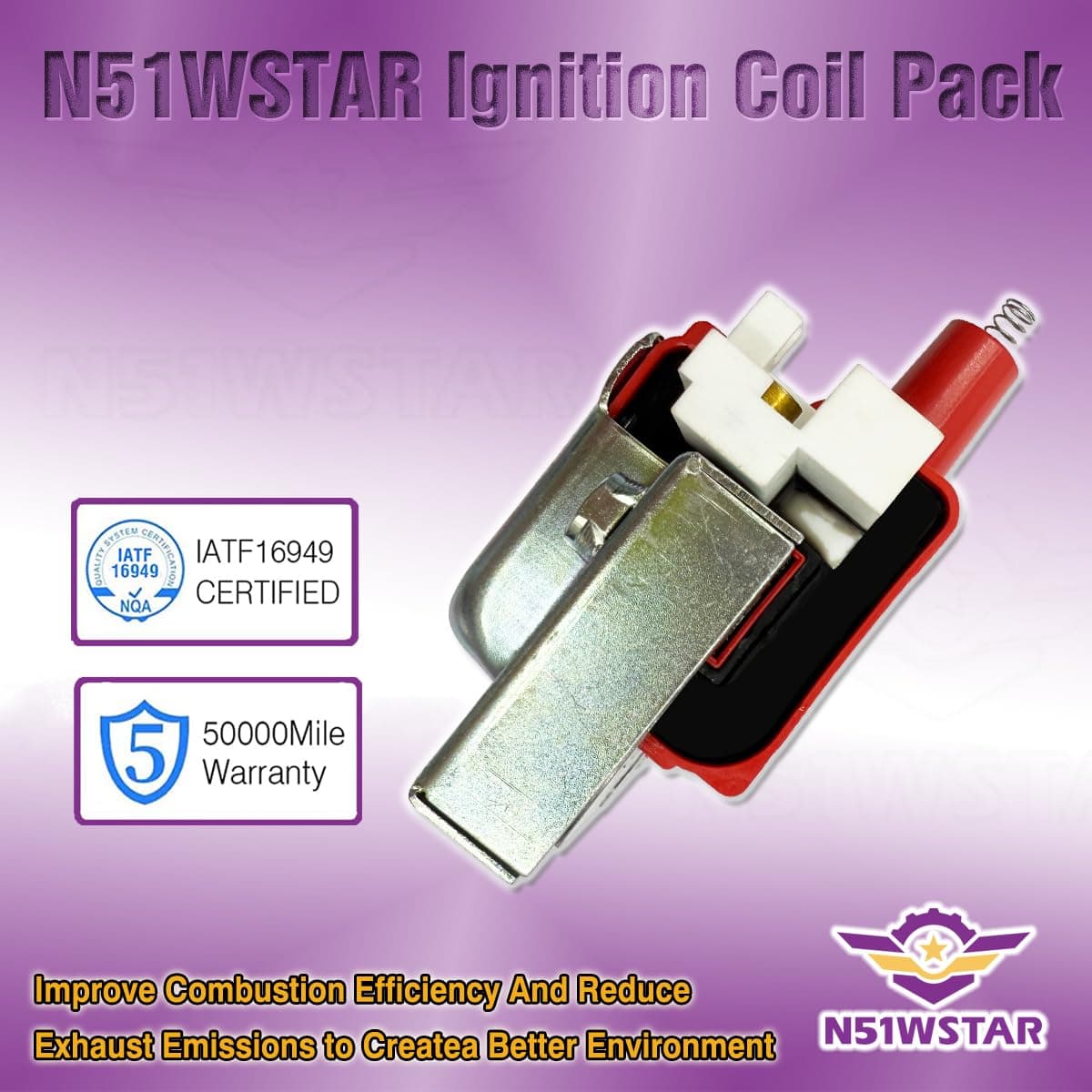 N51WSTAR Performance Ignition Coil Packs UF89 30500-PT2-006 Set Of 1 Compatible With ACURA INTEGRA EL HONDA ACCORD CIVIC CR-V CRX CIVIC DEL SOL LOGO SMX ODYSSEY PRELUDE 1.4 1.5 1.6 1.7 1.8 2.0 2.2 2.3 thumbnail 2