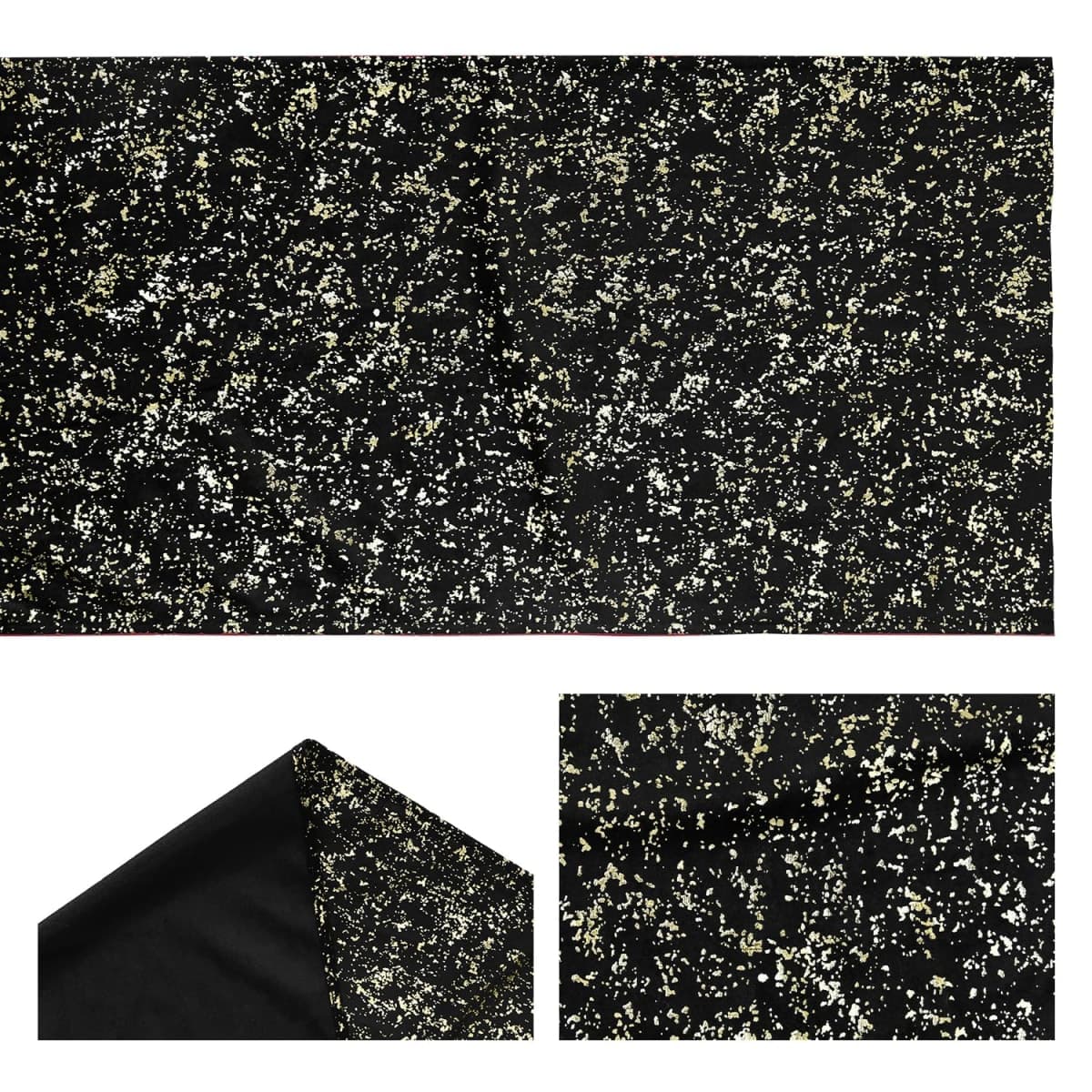Artoid Mode Black Dutch Fleece Table Runner, Glitter Metallic Foil Holiday Kitchen Dining Table Decoration for Home Party Decor 13x90 Inch thumbnail 5