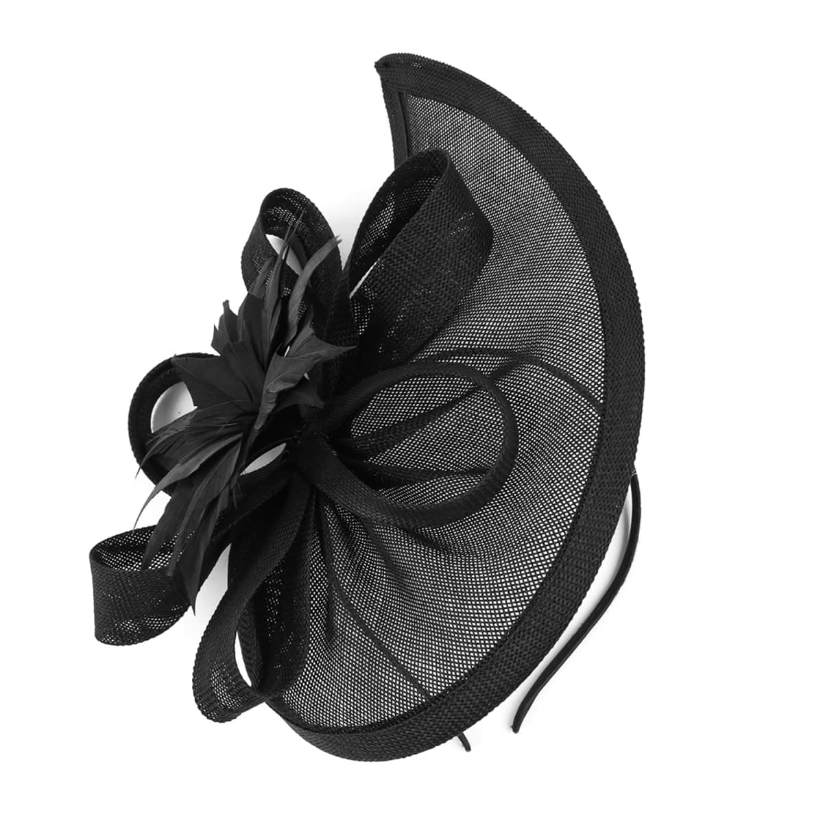 Gionforsy Fascinator Hat Feather Derby Tea Party Hat with Lace Gloves Pearl Necklace for Wedding thumbnail 4