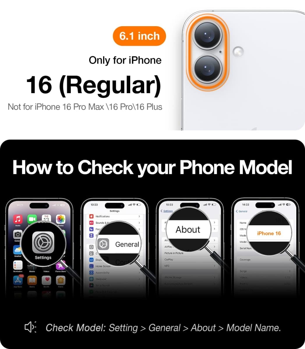TORRAS Slim-Fit Magnetic for Phone 16 Case Protection 6.1 inch Black thumbnail 2
