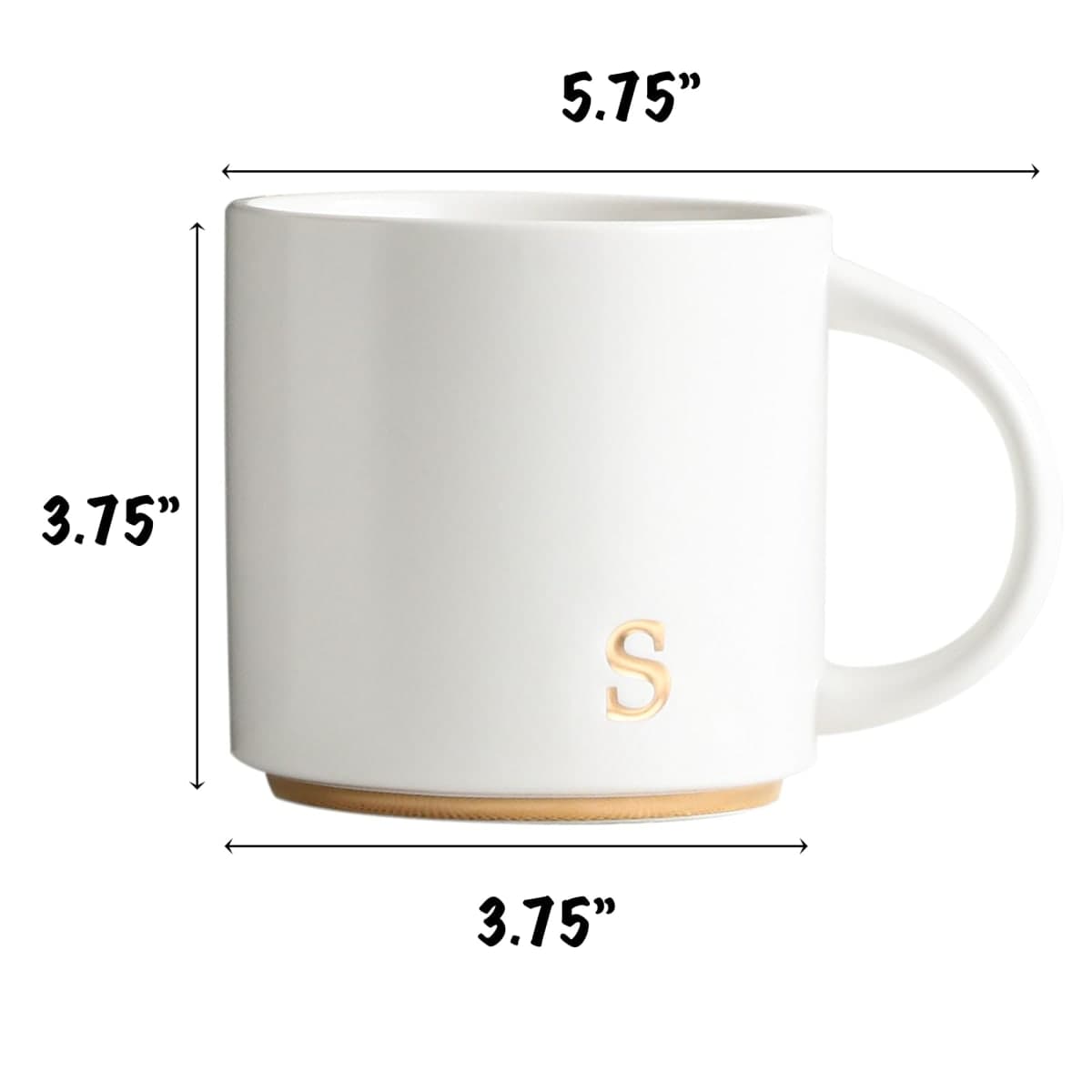 COLLECTIVE HOME - Monogram Ceramic Mugs, 15 oz Golden Initial Coffee Cups, Elegant Alphabet Tea Mugs, Elegant Personalized Mug with Gift Box, Luxurious Cups for Office and Home (s) thumbnail 2