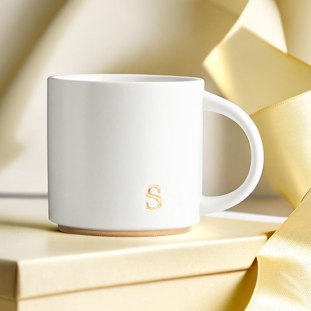 COLLECTIVE HOME - Monogram Ceramic Mugs, 15 oz Golden Initial Coffee Cups, Elegant Alphabet Tea Mugs, Elegant Personalized Mug with Gift Box, Luxurious Cups for Office and Home (s) thumbnail 3
