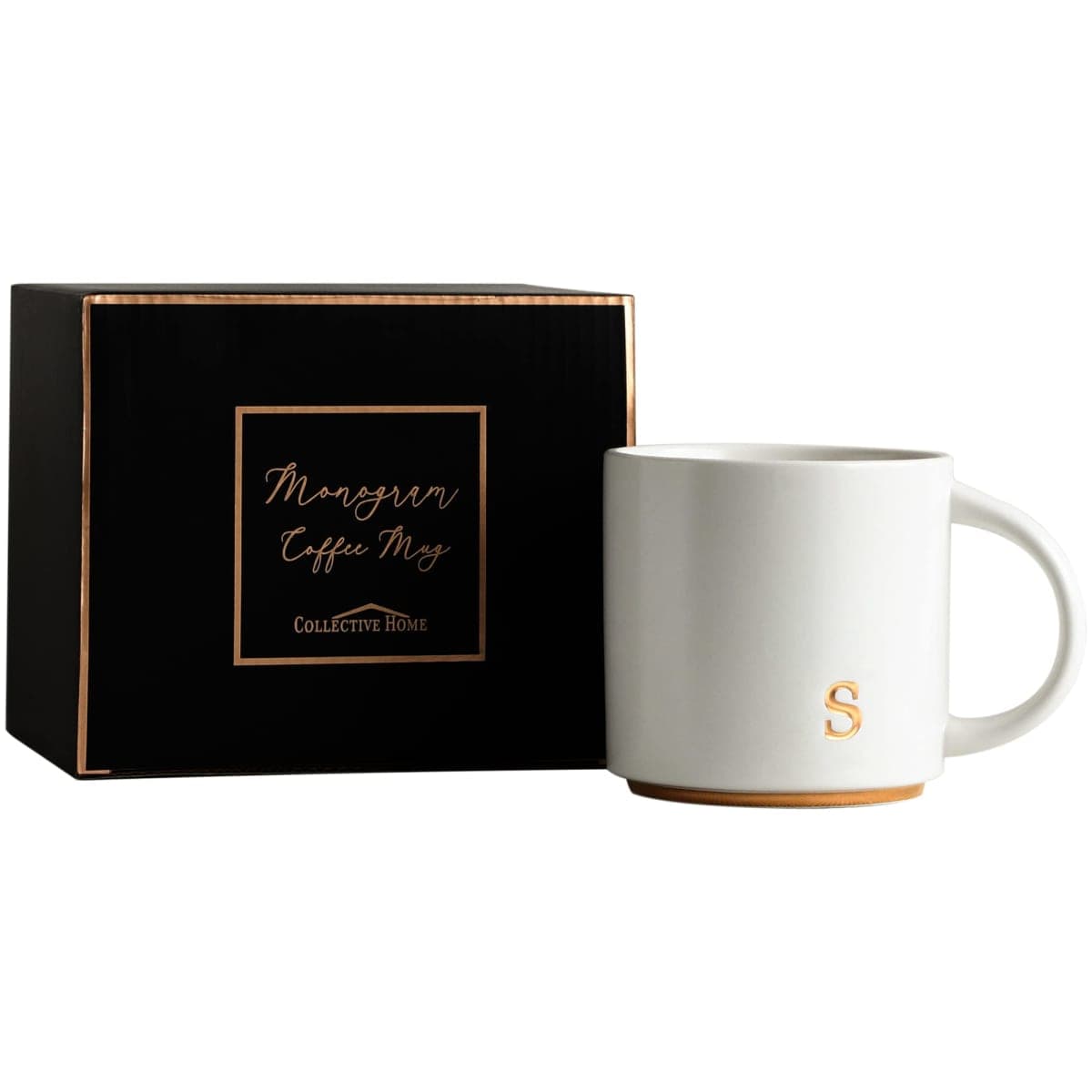 COLLECTIVE HOME - Monogram Ceramic Mugs, 15 oz Golden Initial Coffee Cups, Elegant Alphabet Tea Mugs, Elegant Personalized Mug with Gift Box, Luxurious Cups for Office and Home (s) thumbnail 5