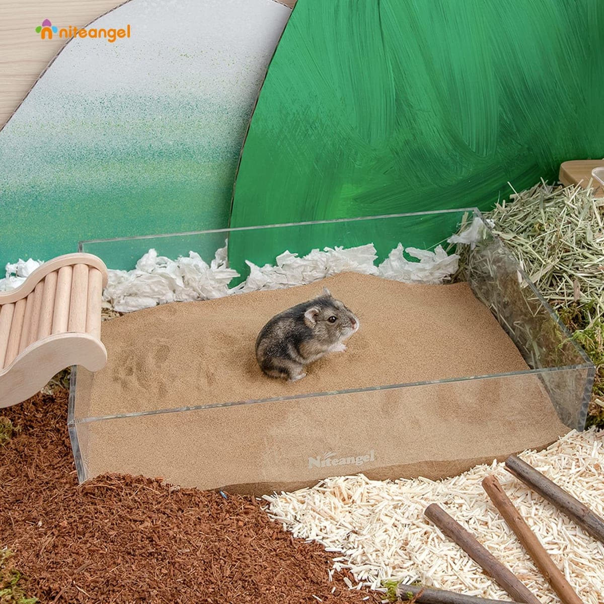 Niteangel Hamster Desert Bath Sand | No-Dust Bath or Potty Litter Sand for Hamster Chinchillas Gerbil Mice Degu or Other Small Pets thumbnail 4