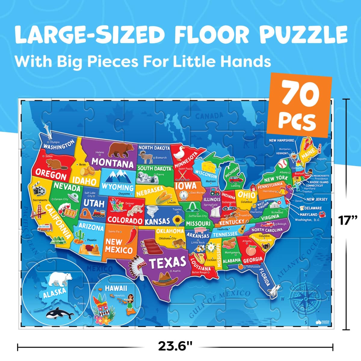 Jigsaw Puzzles for Kids - Map of The USA thumbnail 4