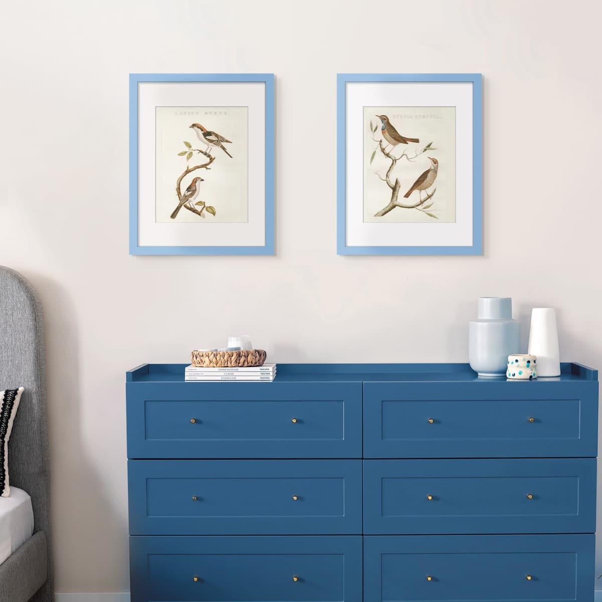 upsimples 11x14 Picture Frame, Display Pictures 8x10 with Mat or 11 x 14 Without, Wall Hanging Photo Frames, Blue, 1 Pack thumbnail 2