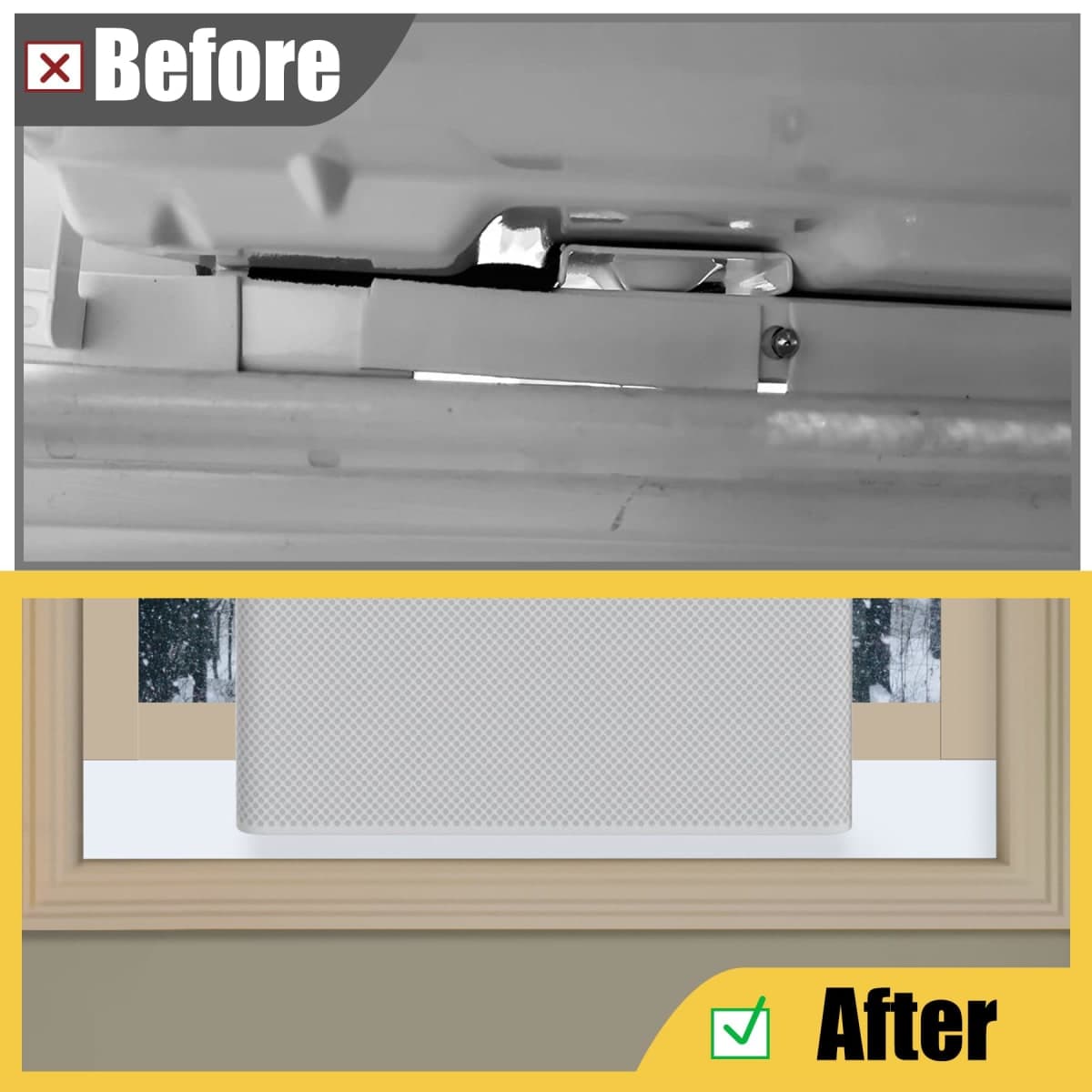 Powrocket 2 Pack Foam Block for U-Shape Window AC Units,Window AC Curtain Side Foam Block with Weather Seal Tape,Stop Cold Drafts Air Leak,Winter Summer,Compatible with Midea Window Air Conditioner thumbnail 5