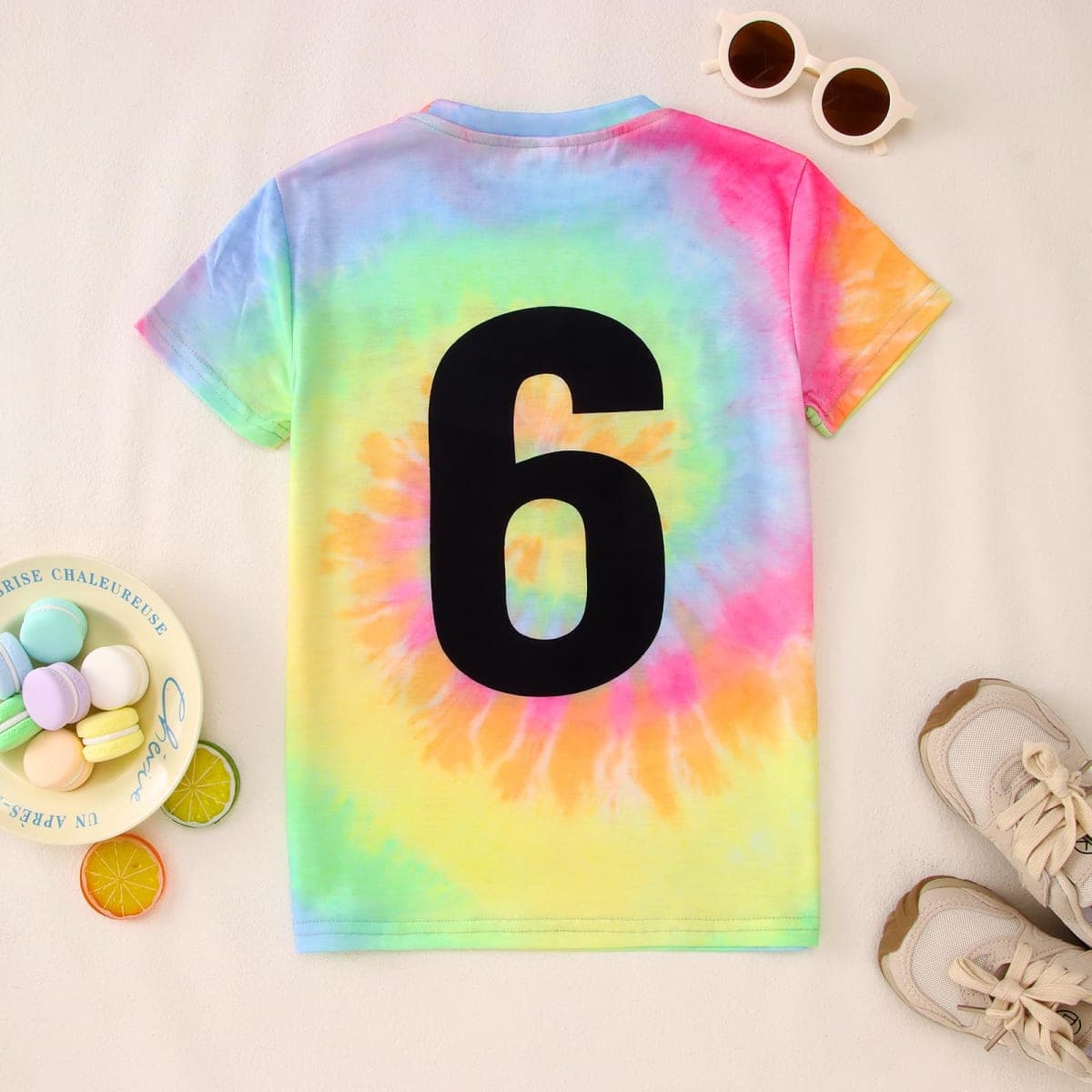 AG AGUU Its Me Hi I’m The Birthday Girl Shirts Kids Toddler Girls Birthday Tie Dye T-Shirt Party Outfits Tees Tops 5-10Y, Yellow-6th, 6 Years thumbnail 5