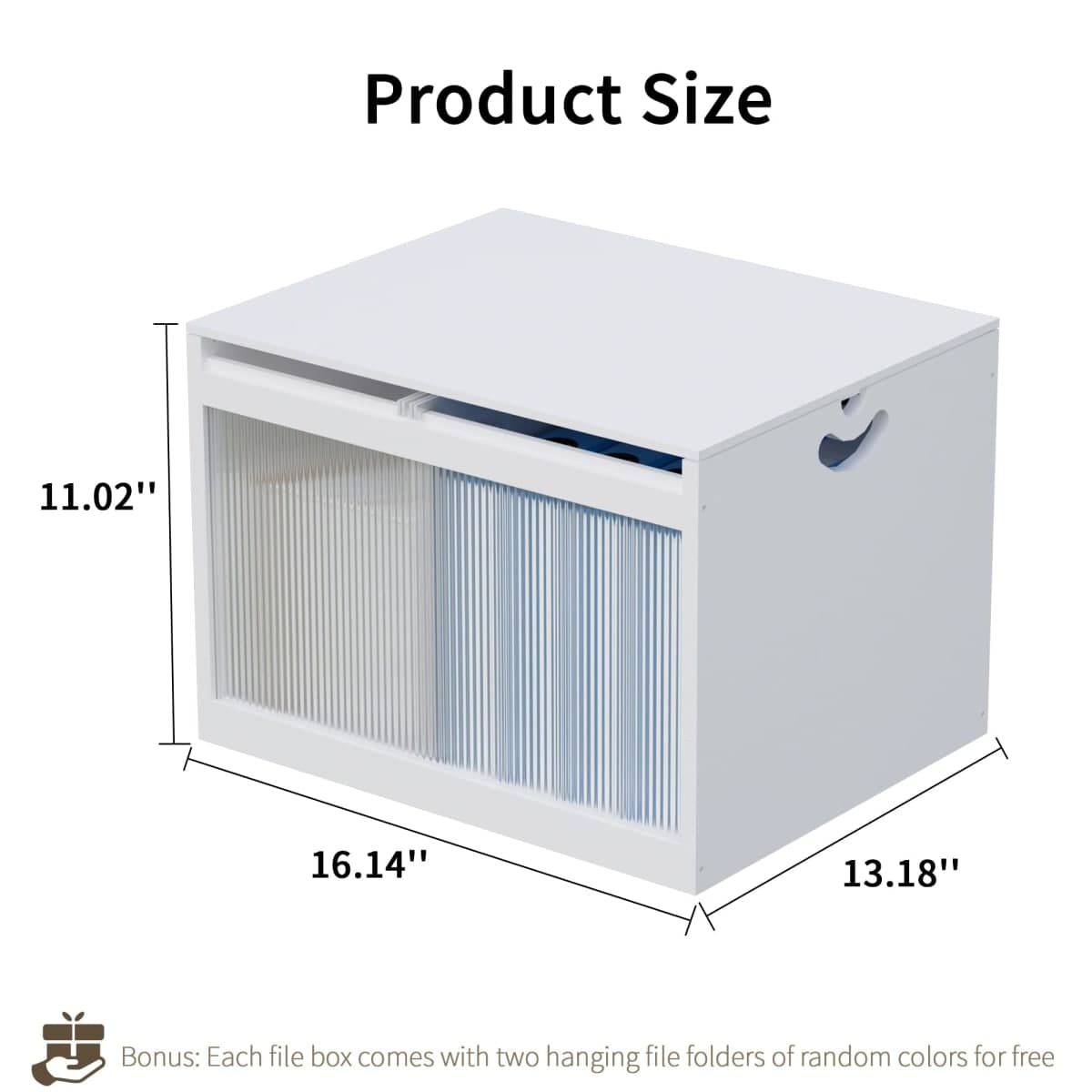 LONTAI White Bamboo Acrylic File Box with Hanging Folders, Letter/Legal Size, Dustproof, Home Office File Organizer thumbnail 2